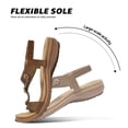 thumbnail image 5 of Littleplum Women's Bohemian Orthopedic Wide Sandals with Arch Support Rhinestone Flat Summer Shoes for Women,Brown,Size 6, 5 of 8