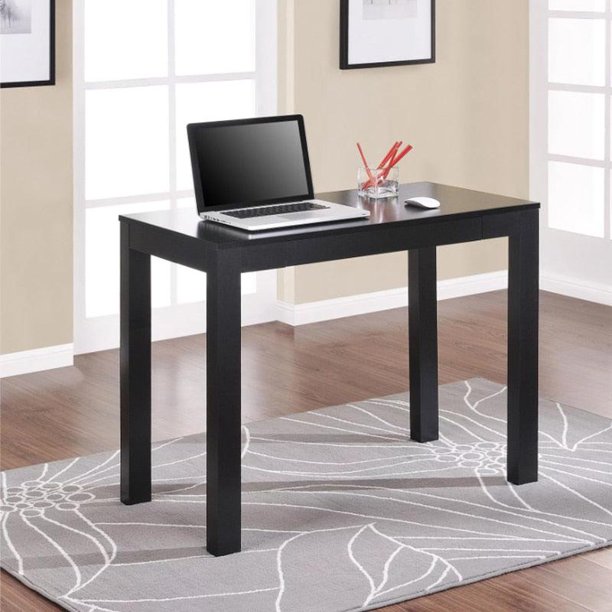 Ameriwood Home Parsons Computer Desk With Drawer, Black