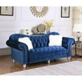 thumbnail image 2 of Titanic Furniture Mariann Button-Tufted Velvet Sofa with Nailheads in Blue, 2 of 4