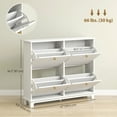 thumbnail image 3 of HOMCOM Narrow Shoe Cabinet with 4 Flip Drawers 5 Legs for Entryway White, 3 of 10