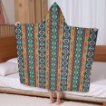 thumbnail image 5 of Colorful Geometric Striped Pattern Hooded Bath Towel，60"x35" for Ages 3 To 12 Kids, Quick Dry Lightweight Soft Microfiber Hood Beach Towel Cover Up for Kids, 5 of 7