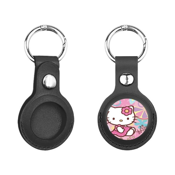 Hello Kitty Air Tag Keychain for Apple Airtags Holder, Protective Leather Case Tracker Case with Airtag Keychain, Compatible with New AirTag Dog Collar