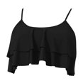 thumbnail image 5 of XEGLSBU Womens Swimsuits High Waisted Women's Fashion Solid Color Crop Double Swimsuit Top 1 Black Size L, 5 of 5