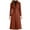 001 Brown, variant on Womens Winter Wool Blend Camel Long Coat Notch Single-Breasted Lapel Jacket Outwear