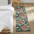 thumbnail image 3 of Yayeee Runner Rug for Bedroom 2'x6' Machine Washable Hallway Non Slip Mat, Retro Christmas Poinsettia, 3 of 8