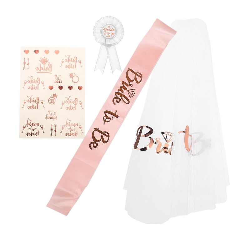 Bride To Be Accessories Set Bachelorette Party Kit: Bride Sash, Veil & Badge Bridal  main image 4