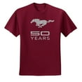 thumbnail image 2 of Wild Bobby, Ford Mustang Logo 50 Years Vintage Emblem, Cars and Trucks, Men Graphic Tee, Maroon, 3X-Large, 2 of 4