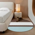 thumbnail image 2 of Round Rugs 3Ft, Blue Brown Morocco Round Area Rug Washable Indoor Throw Carpet, Geometric Stripes Aqua Stitching Small Non Slip Circle Rug for Bedroom Living Room Home Decor Aesthetic, 2 of 8