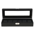 thumbnail image 3 of Vitrina de reloj de material cuero PU , organizador de almacenamiento de joyas con soporte de caja de relojes 6 ranuras, 3 of 9