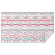 Pink Geometric Striped Pattern Rectangle Tablecloth 60"x102",Waterproof Polyester Rectangle Table Cloth, Wipeable Spillproof Polyester Tablecloth for Dining, Camping, Indoor and Outdoor