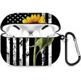 thumbnail image 1 of Sunflower American Flag Airpods Case Compatible with AirPods Pro Protective Shockproof Cover Wireless IBAOLEA Case with Key Chain for Teens Adults IBAOLEA 2 Sunflower Flag 01, 1 of 5