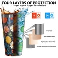 thumbnail image 3 of 16oz Tumblers Pioneer Flower Floral Print Pattern Stainless Steel Vacuum Insulated Double Wall Travel Tumbler Cups Mug with Lid and Straw,Cleaning Brush for Coffee,Tea, 3 of 4
