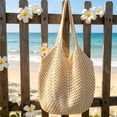 thumbnail image 6 of XQWJWLA Crochet Bag for Women, Crochet Tote Summer Bag Mesh Large Shoulder Bag ( 14 x 11 x 10in), 6 of 7