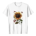 thumbnail image 6 of vigerkar Women's Sunflower Graphic T-Shirts Boho Wildflowers Tee Tops Summer Vintage Short Sleeve Casual Holiday Tops (White, 3XL), 6 of 6