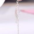 thumbnail image 6 of Women Double Speaker Leaf Chain Pendant Dangle Earrings Expansion Piercing Jewelry(8mm), 6 of 7
