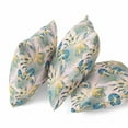 thumbnail image 2 of 20â€ Blue Gold Tropical Zippered Suede Throw Pillow, 2 of 5