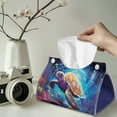 thumbnail image 2 of SEANATIVE Sea Turtle Tissue Box Cover Rectangle Tissue Box Holder with Top Buckle Blue Ocean Tissue Paper Box Cover PU Leather Tissue Box Organizer Portable Tissue Case Cover Home Decor 2 Pcs, 2 of 7
