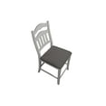 thumbnail image 6 of Antique White Set of 2pc Dining Chairs Slat Back Design Classic Counter Height Chairs Upholstered Cushion Seat Kitchen Dining Room, 6 of 9