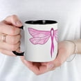 thumbnail image 5 of CafePress - Breast Cancer Dragonfly Mug - 11 oz Ceramic Mug - Novelty Coffee Tea Cup, 5 of 6