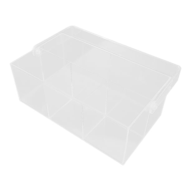Organizador de cubiertos de acrílico transparente: caja de almacenamiento multifunción con asa para cocina, picnic, fiestas y comedor.
