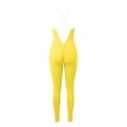 thumbnail image 6 of KHONTS Women's Crisscross Sleeveless Bodycon Cami Jumpsuit Seamless Backless Workout Yoga Pants Rompers Yellow S, 6 of 7