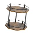 thumbnail image 4 of Bandeja giratoria de madera para especias, organizador de 2 capas, multiusos, estilo rústico Flor, 4 of 9