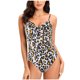 thumbnail image 2 of Traje de baño de una pieza para mujer, conjunto de bikini para mujer, bikini liso con relleno en el pecho sin aros, traje de baño de una pieza en V para mujer, 2 of 9