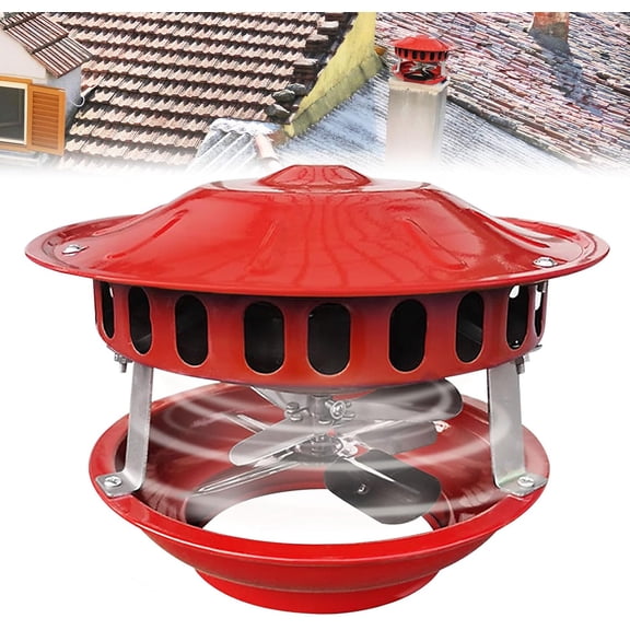 100W Flue Fan,  Exhaust Pipe Fan, Chimney Exhaust Gas12-21 cm, Chimney Fan with 7 Fan Blades,Quiet Smoke Machine, Suction Fan for Chimney