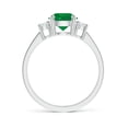 thumbnail image 2 of ANGARA Natural Prong-Set Round 3 Stone 1.2 ct Emerald and Diamond Engagement Ring in 14K White Gold for Women (Size-7mm) | May Birthstone, Anniversary, Jewelry Gift for Women | Natural Emerald Ring, 2 of 9
