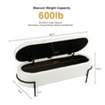 thumbnail image 4 of White Storage Ottoman Bench with Metal Stand, Upholstered Stool with Large Storage Space, Modern Storage Bench for Living Room/Bedroom/End of Bed/Entryway/Bed Side, 45.3''L, 4 of 7