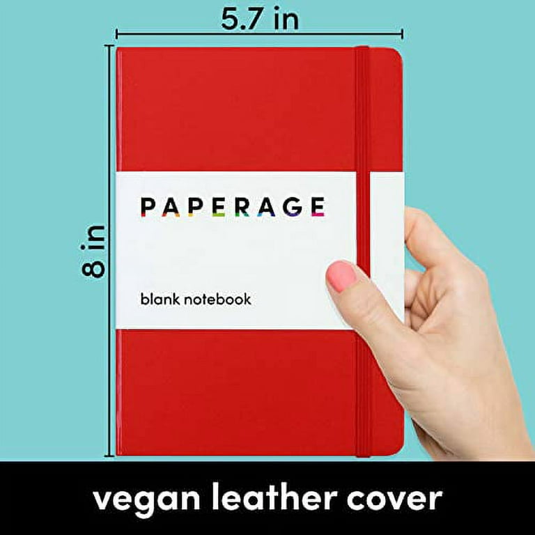 PAPERAGE Blank Journal Notebook, (Red), 160 Pages, Medium 5.7 inches x 8  inches - 100 GSM Thick Paper, Hardcover