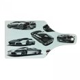 thumbnail image 1 of Modern Cutting Board, Grey Cars from Various Angles Automobile Industry Theme Vehicle, Decorative Tempered Glass Cutting and Serving Board, Wine Bottle Shape, Pale Sage Green White, by Ambesonne, 1 of 1