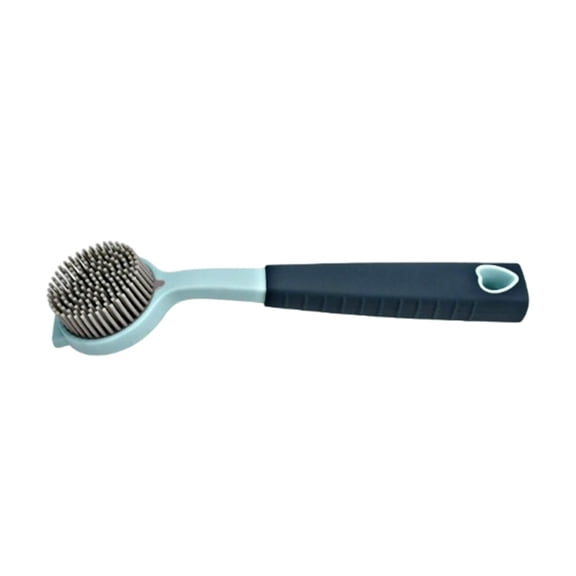 1 Pc Silicone Dishwashing Brush, Non-Stick Pot Scrubber with Handle, Durable Scrub Brushes for Pots Dishes and Sink Cleaning, 9.84x2.36 inch