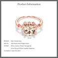 thumbnail image 6 of Gem Stone King 1.98 Ct Peach Morganite White Created Sapphire 18K Rose Gold Plated Silver Ring, 6 of 6