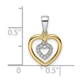 thumbnail image 3 of 14k Two-Tone Gold Double Heart Pendant Necklace for Women with Diamond Accent, Symbolic Love Jewelry for Anniversary, Valentines, Mothers Day, Romantic Style for Everyday Wear, 3 of 6