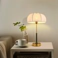 thumbnail image 5 of Arturesthome Green Table Lamps Vintage White Fabric Desk Lampshade Nightstand Lamps for Bedside Table 1-Lights, 5 of 6
