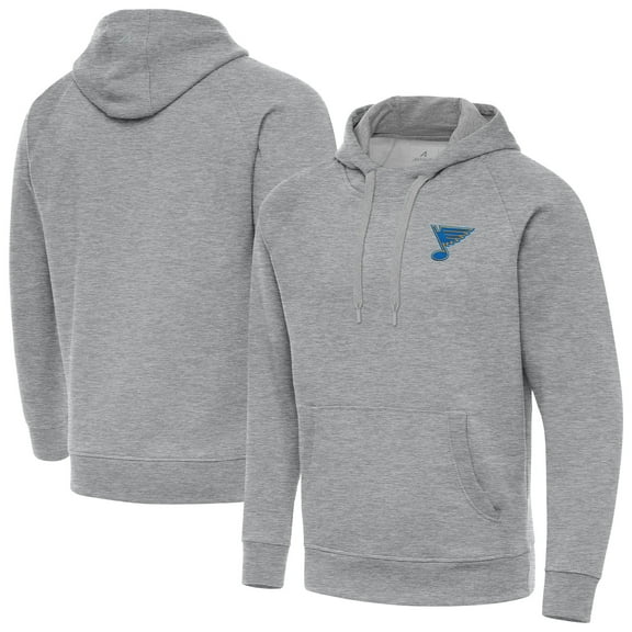 Men's Antigua Heather Gray St. Louis Blues Victory Pullover Hoodie