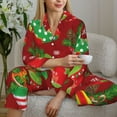 thumbnail image 6 of Uemuo X-mas and New Year Pattern Womens Pajama Sets,PJ Set for Women,Pajamas for Women Logo,Long Sleeve Pajama Set for Women,Soft Long Sleeve Top With Pants-XX-Large, 6 of 9