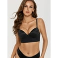 thumbnail image 3 of DOBREVA Women's Push Up Wireless Bra Padded T Shirt Bras No Underwire Plunge, 3 of 7