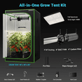 thumbnail image 6 of ALPHAGROW 4x4 Grow Tent Kit (48"x48"x80") with Classic D-Door, 4-Inch Inline Fan and Carbon Filter, 100W LED Grow Light & 8FT Silver Ducting, Spacious Hydroponic Starter System, 6 of 18