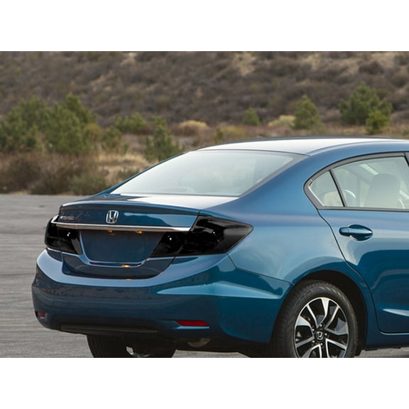Rvinyl Tail Light Tint Covers Compatible with Honda Civic 2014-2015 (Coupe) - Blackout Smoke