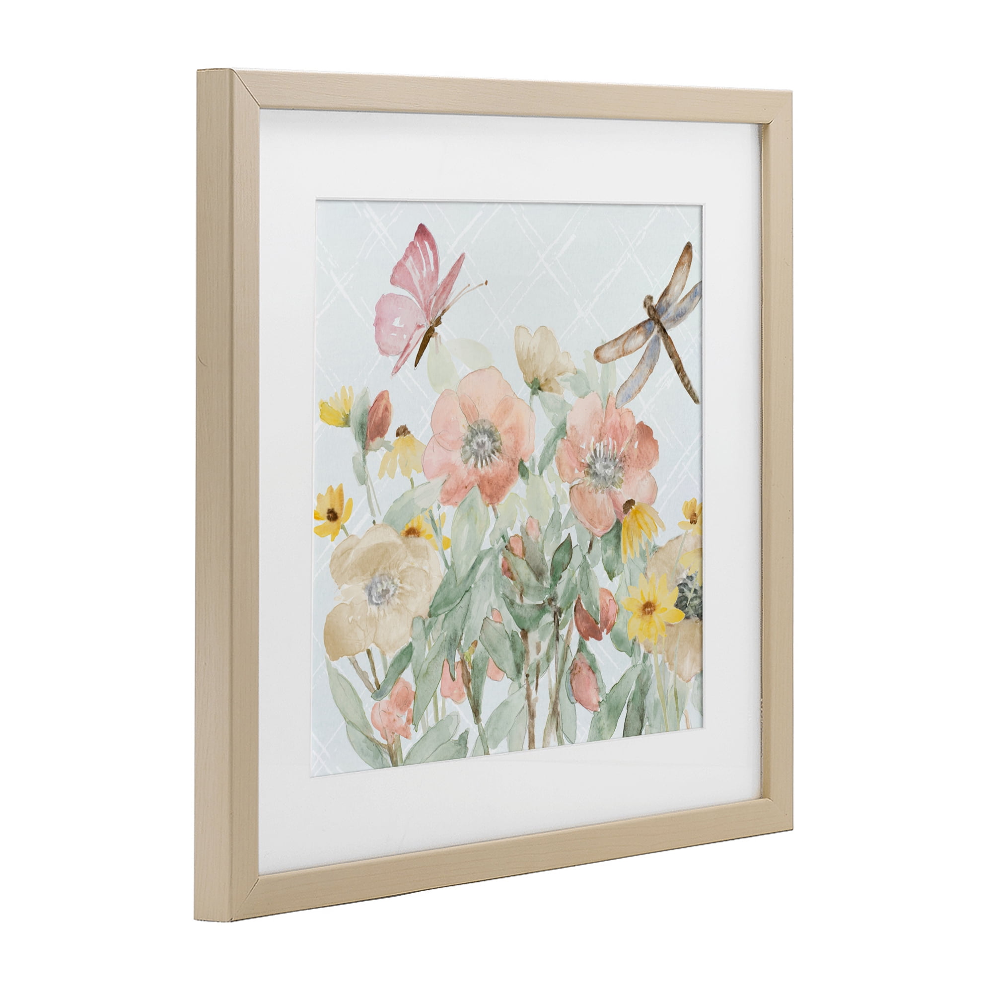 Stupell Industries Garden Joy with Insects Birch Framed Print Under Glass, design by Lanie Loreth