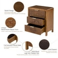 thumbnail image 3 of Farmhouse Nightstand with 3 Drawer, Distressed Wood COZAYH Rustic Accent Dresser, Burl Finish Bedside Table for Bedroom, Entryway, Fully Assembled, Brown, 3 of 9
