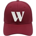 thumbnail image 2 of Daxton Structured Curve Visor Bill Baseball Hat 3D Capital Alphabet Letters, Burgundy Hat White Letter W, 2 of 3
