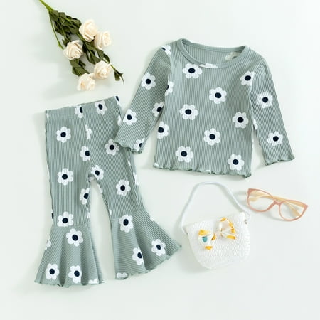 

Ganfancp Fashionable Girls Casual Set Soft Polyester Blend Top & Pants Toddler to Preschool Age Comfortable & Stylish Wear Deals of the Day Clearance
