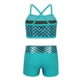 thumbnail image 2 of Miaeowve Kids Girls Tankinis 2Pcs Sports Dance Outfit Summer Mermaid Scales Sleeveless Crop Tops and Shorts Set A Lake Blue 12, 2 of 7