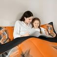 thumbnail image 5 of Feelyou Orange Black Abstract Bedding Comforter Set, Boho Abstract Stripes Twin Comforter Sets, Contemporary Lines Reversible Bedding Set, Ultra Soft Bedroom Decor, 2 Pieces, 5 of 8