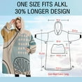 thumbnail image 4 of Oversized Wearable Blanket Hoodie,Orange Boho Abstract and Plant Pattern Sherpa Blanket Hoodie with Super Pockets,Super Warm Fuzzy Pullover for Women & Men, 4 of 6