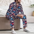 thumbnail image 7 of Zufioo rock Skull blue record Mens Pajamas Set, Mens Long-Sleeved Pajama and Pajama Pants,Pajamas Para Hombres,Men's Sleepwear-, 7 of 7