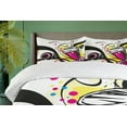 thumbnail image 3 of Ambesonne Drums Duvet Cover Set, Retro Musical Abstract Art, 2-Calking, White Charcoal Grey, 3 of 6